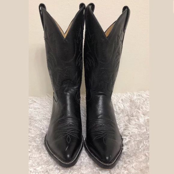 Justin Boots Shoes - Justin Black Women Cowboy Boots 7B